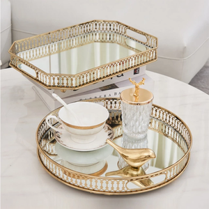 Hot Selling New Design Mirror <b>Tray</b> Glass Perfume Display Vanity <b>Tray</b> - Product Image 6