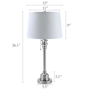 Langdurige Goedkope Moderne Luxe Hoeklamp Met Witte Lampenkap Zilver 26 "Tafellamp Voor Hotelhuis Woonkamer Decoratie