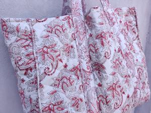 Sacs à fermeture ouverte légers Lady-Style avec deux poignées/sangles décorées de fleurs - Product Image 2