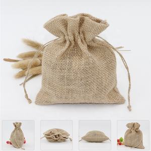 Hot Sale Custom Printed Burlap <b>Jute</b> Drawstring Pouch Wholesale Shopping <b>Bags</b> - Product Image 4
