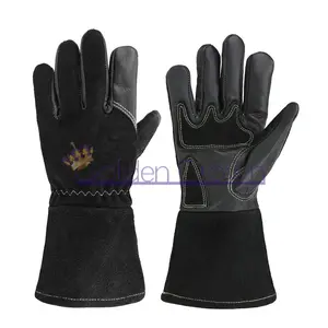 粒面皮革牛皮焊接手套，带强化手掌和拇指/高品质焊接手套