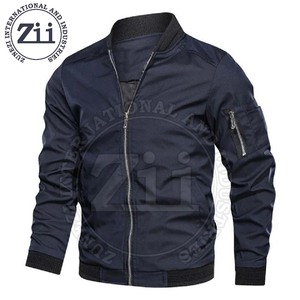 Hot Sale Men's Bomber Jacket Winter Windbreaker <b>Stand</b> Collar Comfortable Canvas Reversible Lightweight Plus Size Made Pakistan - Product Image 4