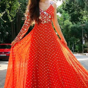 . NEW--ELEGANT y elegante. LOOR-LENGTH vestido con BEAUTIFUL-ZARDOZI--EMBROIDERY trabajo. Para/fiesta/BASE diaria = 2021 ---- - Product Image 1