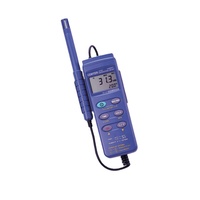 Higrómetro Electrónico Portátil CENTER con Registrador de Datos, Sonda de Temperatura y Humedad Modelo 313 (Material ABS), Garantía de 12 Meses