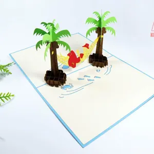 Carte Kirigami vietnamienne Pop élégant 3D mariage anniversaire carte de voeux artisanat par fille relaxant plage amour Style - Product Image 1