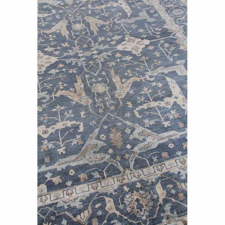 Handmade Carpet Persian Design Ivory & Blue Color Wool & Silk Hand Knotted Rugs All Size Available Modern Area Rugs