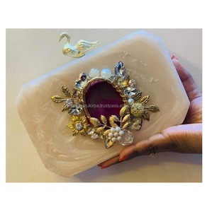 Bolso bandolera de resina de diseñador con cuentas hecho a mano de estilo bohemio indio para mujer, bolso de hombro elegante bohemio para compras de noche - Product Image 4