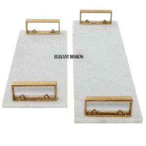 Plato para servir de mármol de diseño atractivo de la mejor calidad, bandeja para servir elegante hecha a mano, plato para servir de mármol elegante de primera calidad - Product Image 5