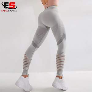 Leggings de fitness sans couture taille haute pour femmes pantalons d'entraînement décontractés respirants avec élasticité push-up en gros - Product Image 3