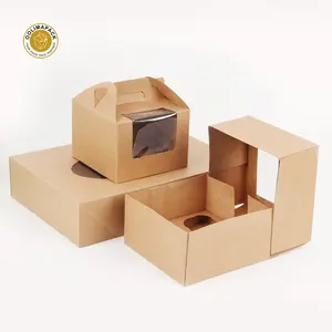 Hot Sell Custom Kraft Cake Box Packing Biodegradable Paper Box for Cake Bakery Pastry