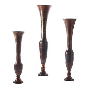 Ensemble de trois pots de fleurs en métal couleur personnalisée à la main fantaisie Vase classique élégant Designer nouveau vase à fleurs en métal en gros - Product Image 1