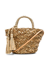Bolso de Hobo cruzado de algas marinas tejido rústico hecho a mano, bolso de compras de la vida diaria Vintage con decoración de borlas - Product Image 3