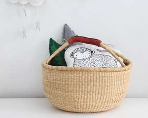 Proveedores de artesanías de Vietnam Venta al por mayor Seagrass Bolga Ghana Cestas Colorido Almacenamiento sostenible para uso diario Almacenamiento de plantas - Product Image 2