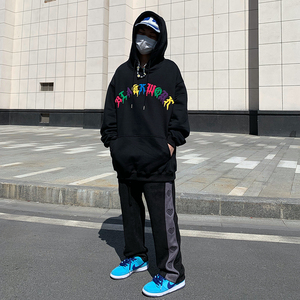 เสื้อฮู้ดปักลายสำหรับผู้ชาย,แฟชั่นล่าสุดผ้าฝ้าย100% แบบสวมหัว - Product Image 3