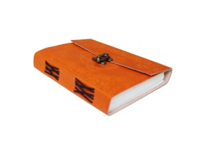 ใหม่2021วารสารหนังนูนสีส้มทำด้วยมือไดอารี่ที่ไม่ซ้ำกันกับล็อคหัวเข็มขัดปกแข็งสไตล์ไม่ซ้ำกันของทุกคน - Product Image 3