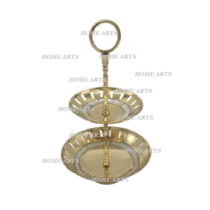 Soporte de aluminio para servir pasteles de 3 niveles, diseño más nuevo, soporte de pastel de Color dorado y negro para uso en restaurante doméstico - Product Image 2