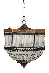 Lustre en cristal de cristal suspendu, lampe suspendue perlée - Product Image 6