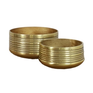 Cuenco de aluminio con diseño único para decoración de boda, tazón decorativo de Metal para fruta, oro antiguo - Product Image 5