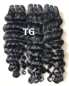 100% vison cambodgien brésilien extensions humaines lâche vague profonde faisceau 4*4 fermeture en dentelle transparente cuticule aligné 1B indien - Product Image 2