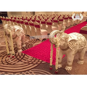 Estatua de elefante real para boda, decoración de entrada, tamaño real, entrada de lujo, escultura de elefante FRP - Product Image 1