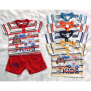 Conjunto de Ropa Infantil de Otoño 2021, Estilo Vietnamita Asiático, con Rayas y Dibujos Animados, al por Mayor, para Niños - Product Image 6