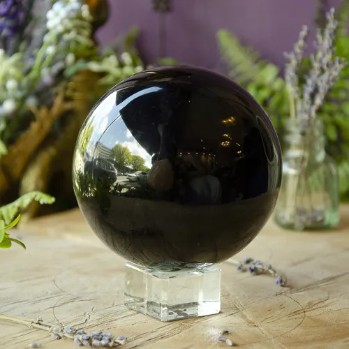 Boule de guérison en obsidienne noire, pierre précieuse naturelle de haute qualité, pour cadeau, décoration de la maison, vente en gros