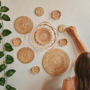 Paniers suspendus muraux en rotin, nouvelles assiettes, décorations d'art mural, Style Boho, pour la décoration des murs, meilleure vente, 2019 - Product Image 3