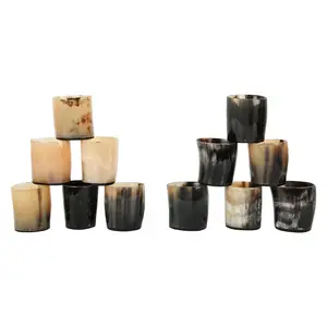 High quality shot horn glass and customized size Antique Horn drinking horn Glass with party ware glass