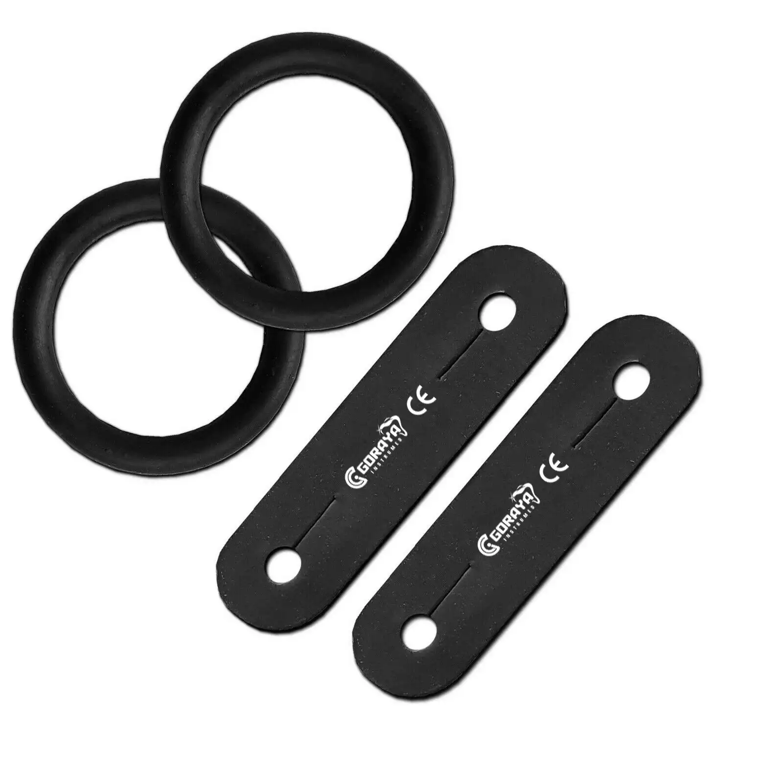 HOT SALE GORAYA GERMAN PEACOCK STIRRUPS RUBBER RINGS & LEATHER TABS FOR SAFETY STIRRUP IRONS ALL BLACK CE ISO APPROVED