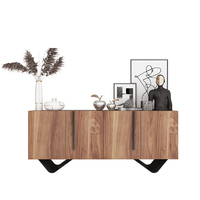Buffet Moderne Nordique Simple en Bois Massif, Meuble de Rangement pour Cuisine, Salle à Manger, Restaurant et Salon