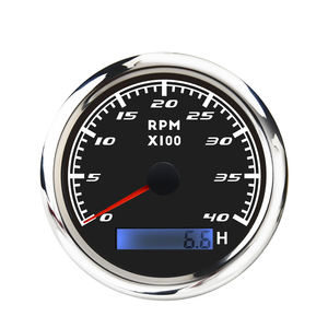 เครื่องวัดความเร็ว85มม. 40รอบต่อนาทีหน้าปัดสีดำสีขาว LED พร้อมเครื่องวัดชั่วโมงสำหรับเรือเดินทะเล - Product Image 1
