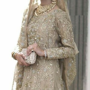 Lehenga-Vestido largo de novia elegante e impresionante, con cuentas de cristal embellecedoras, trabajo de piedra para boda = 2021 - Product Image 1