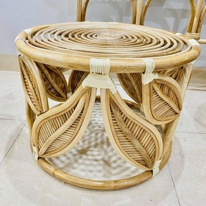 Mesa de centro de mimbre tejida a mano, muebles de sala de estar - Product Image 3