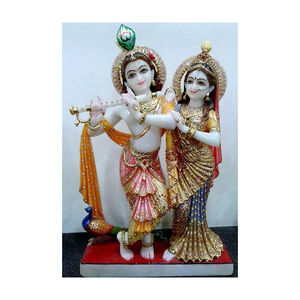Magnifiques statues de Radha Krishna en marbre blanc - Product Image 1