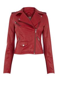 Chic Vegan <b>Leather</b> Biker <b>Jacket</b> for Women Stylish <b>Faux</b> <b>Leather</b> Moto <b>Jacket</b> with Zipper Detailing Trendy Outerwear for Her - Product Image 6