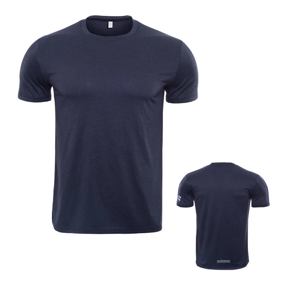 Camiseta de primavera y verano para hombre, Camisa ajustada de Color sólido y cuello redondo, Logo personalizado, precio barato, talla grande, nueva
