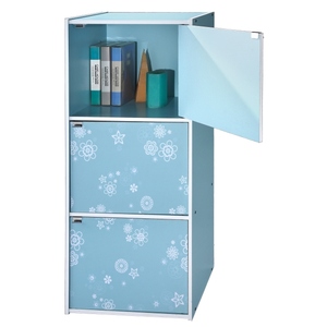 Living room 3-Tier Cabinet with 3-Door in Flower Pattern - Product Image 1