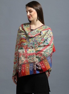 Chales Kalamkari de Pashmina Hechos a Mano con Bordado a Mano - Product Image 6