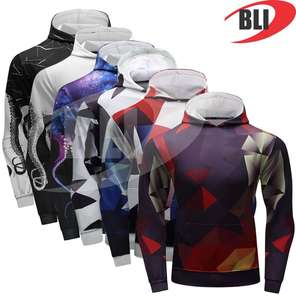 Sudadera con Capucha de Alta Calidad, de Algodón y Poliéster, con Diseño Completo por Sublimación, Sudadera Personalizada con Estampado por Sublimación para Hombre - Product Image 6