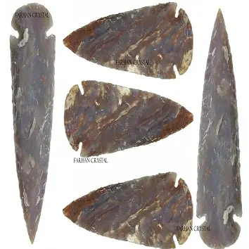 Rouleau de flèches en agate de quartz indien, 1 pièce, 5 à 6 pouces, vente en gros, fabrication sculptée à la main