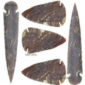 Brocas de flechas agate fency, granel de 5 polegadas-6 polegadas, atacado de flechas de quartzo ágato, fabricação de flechas, esculpido à mão