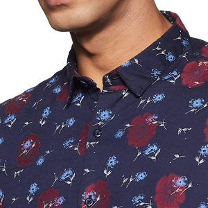 Chemise à carreaux et col montant pour hommes, tenue décontractée, à manches longues, nouvelle mode été - Product Image 3