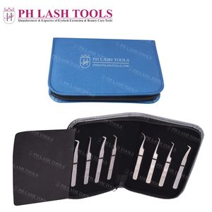 Jeu de pincettes magnétiques à cils, Kit de couleur bleue de Style parfait, étui à fermeture éclair bleue de haute qualité pour 8 pinces pour extensions de cils - Product Image 6