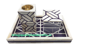 Offre Spéciale de style arabe Ramadan Eid coffret cadeau os incrustation Bakhoor brûleur plateau acrylique boîte gris religieux Mubkhar Oud brûleur - Product Image 6