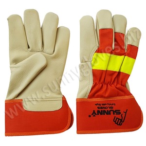 Guantes de trabajo de cuero dividido de vaca duraderos y antideslizantes 2021 Guantes de seguridad de precio competitivo con protección de Palma - Product Image 1