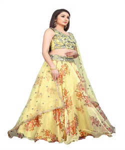 Fancy Organza Silk Floral Printed Lehenga Choli con Dupatta Party Wear Mejor precio Mercado textil Surat Textilr Market Étnico - Product Image 6