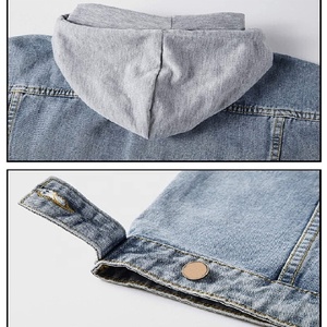 Chaqueta vaquera sin mangas corta unisex, chaleco vaquero con capucha inspirado en la calle, estilo informal para exteriores, talla grande OEM personalizable para otoño - Product Image 5