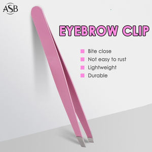 Pinzas de Cejas Inclinadas de Acero Inoxidable Sostenible de Alta Calidad Profesional, Color Rosa y Negro, Puntiagudas, Personalizables, Tamaño Personalizado - Product Image 6