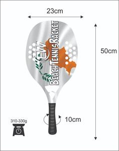 Raquettes de beach tennis sur mesure pour padel/spaddle avec logos et combinaisons de couleurs personnalisés, fibre de carbone 320-340g 50cm - Product Image 3