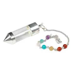 Openable Silver Brass 7 Chakra Dowsing Pendulum Wholesale Chakra cage Pendulum at low price